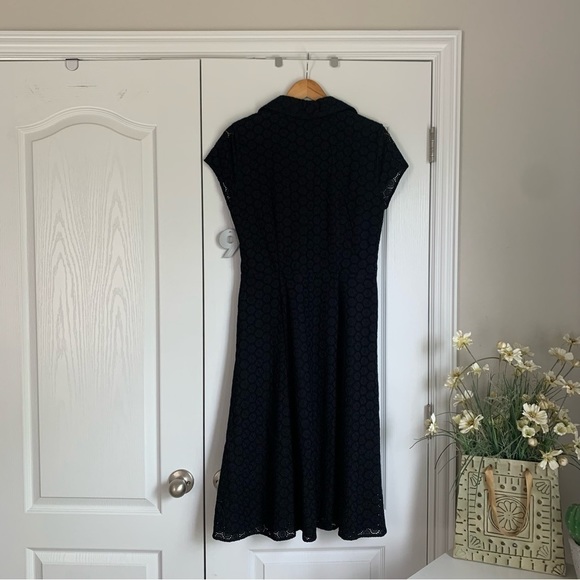 NWT Nine West Happy Hour Black Crochet Cap Sleeve V-neck Dress - Picture 9 of 10